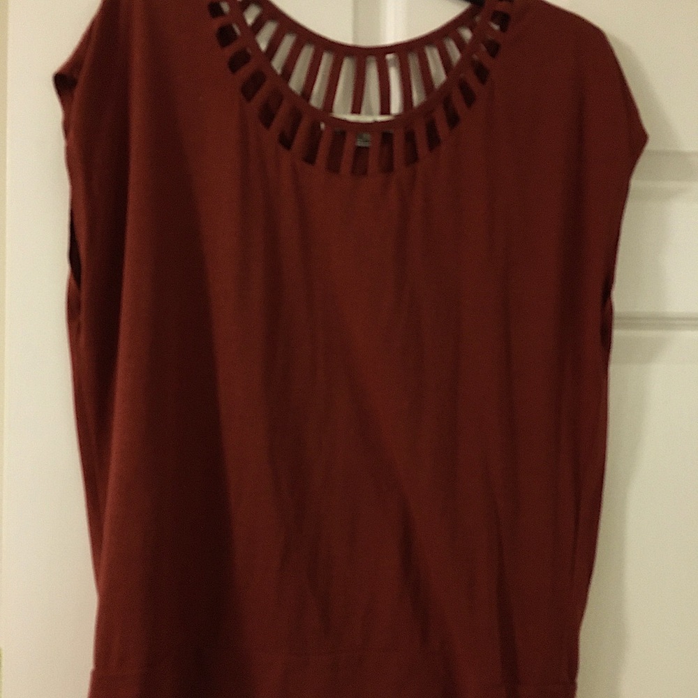Rust colored cap sleeved top